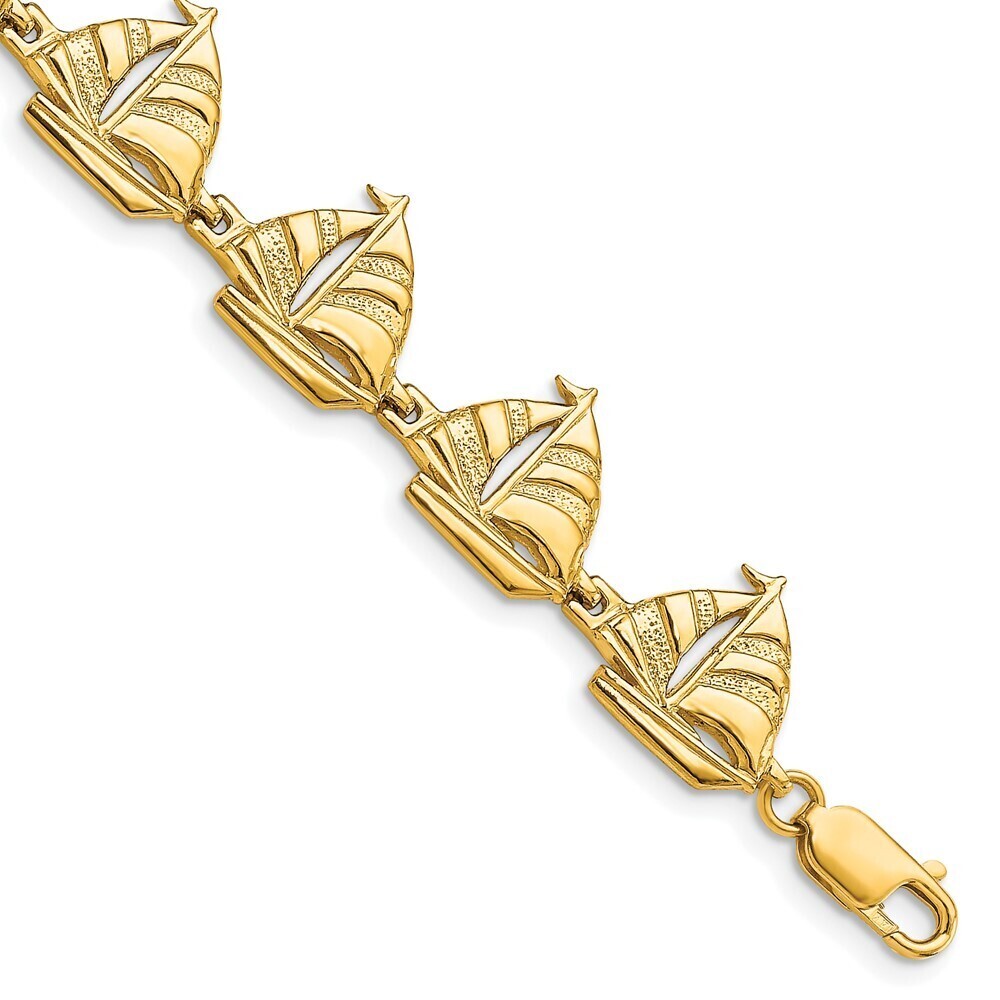 14k Yellow Gold Sailboat Bracelet